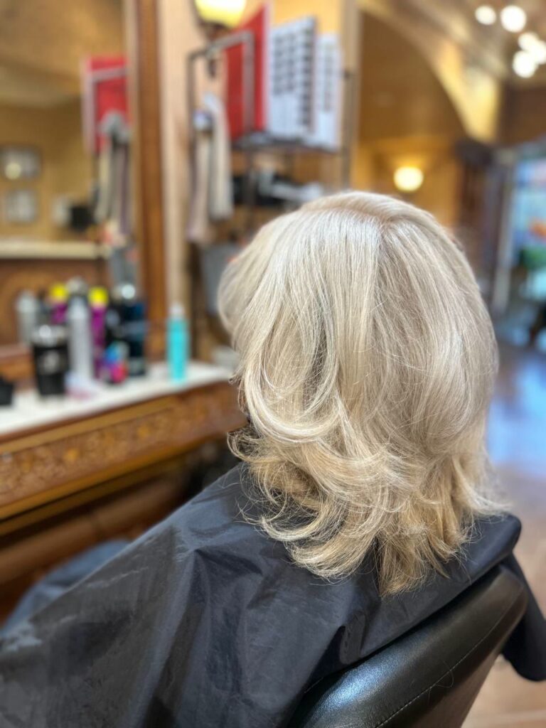 Layered blonde highlights