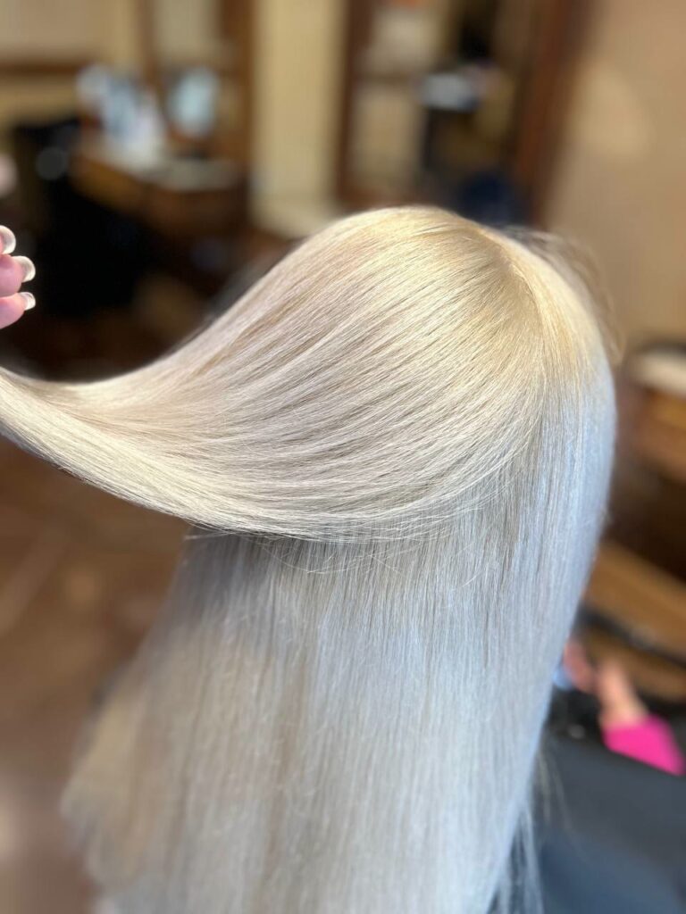 Platinum blonde with toner